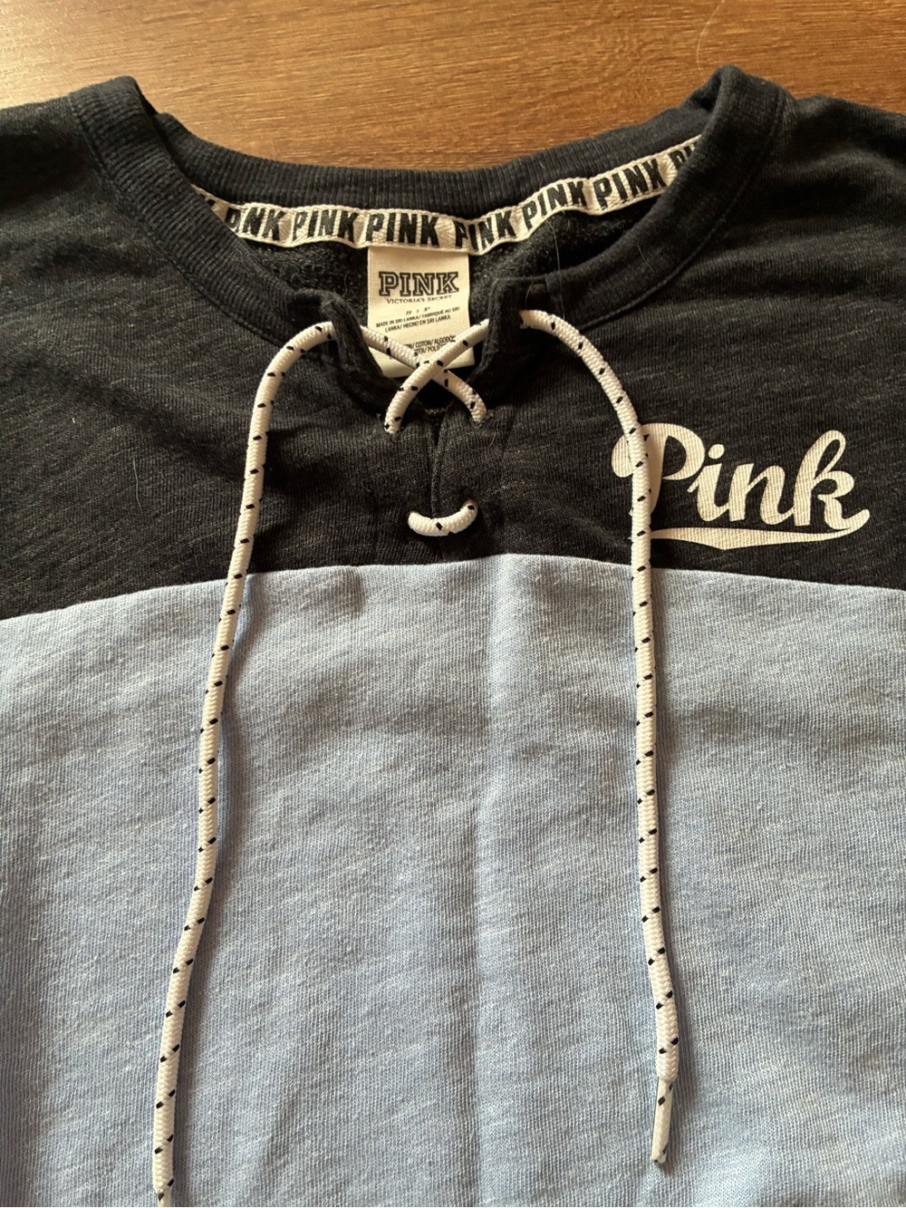 ¤PINK¤Victoria Secret Pink Light Gray, Blue & Black color-block & Leggings Set S - Picture 3 of 10